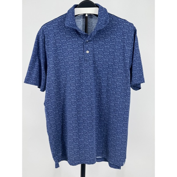 Peter Millar Other - Peter Millar Seaside Mens Blue Sailboat Car Print Pima Cotton Polo MS22K85CS M